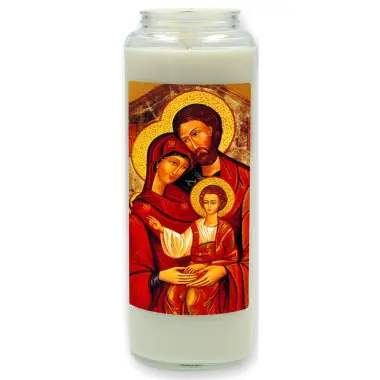 Neuvaine en verre / blanc / Ste Famille icône