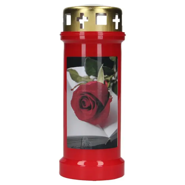 Kaars 6D / KK / rood / Open boek + Engel