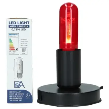 Metal black socket with LED E27 cross lamp