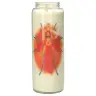 9 days candle in glas / white / Easter with stained glass window