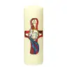 Kaars 180 X 60 mm - Kruis met paaslam