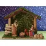 Crèche de Noël : cabane avec 5 personnages de 9 cm (23 x 10 x 17.5 cm)