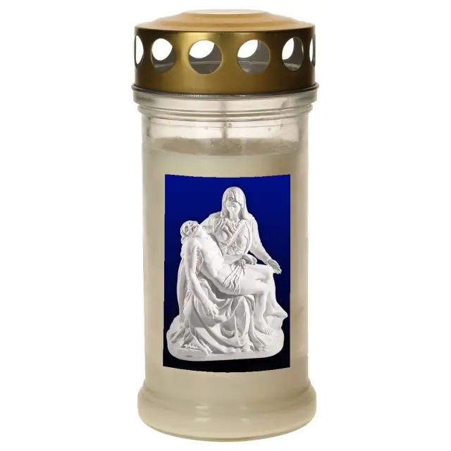 Graflicht in glas met deksel verguld - Pieta - 10 stuks / doos