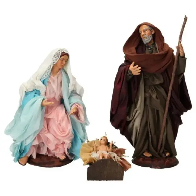 Napolitaanse Santon 22 Cm - Heilige Familie (3 figuren)