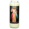 Neuvaine en verre / blanc / Christ Miséricordieux + texte français