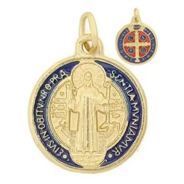Medaille 20 mm - H Benedictus - Verguld + Email