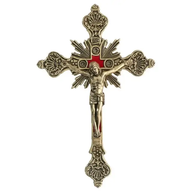 Croix Murale - 20 cm - Métal Doré