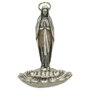 Bénitier 9.5 cm - N.D de Lourdes - Métal Agté