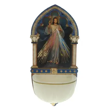 Bénitier 13 cm - Christ Miséricordieux