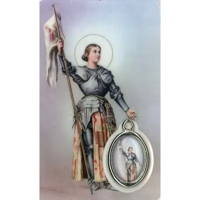 Kaart-medaille-gebed - H Jeanne d'Arc - Frans