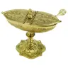 Navette dorée pour Encens + Cuillère - H 13 cm