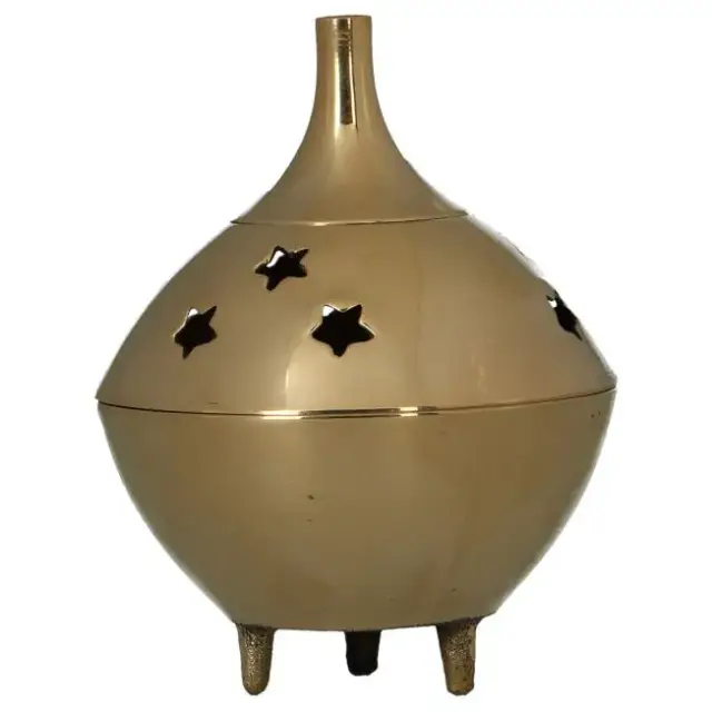 Wierookbrander in verguld messing - H 7 cm