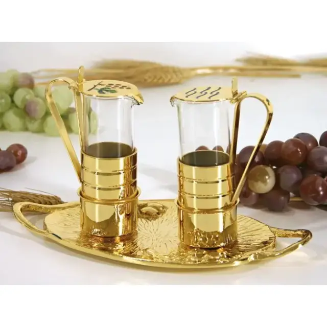 Burettes Métal doré + Verre D 3.6 - H 10.5
