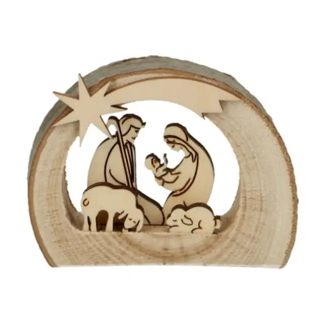 Kerstfiguur in boomschors H 6 cm x L 8 cm