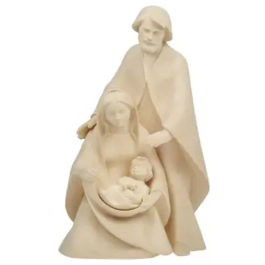 Ste Famille Jesus Séparé Bois Sculpté 13 Cm Naturel Ciré