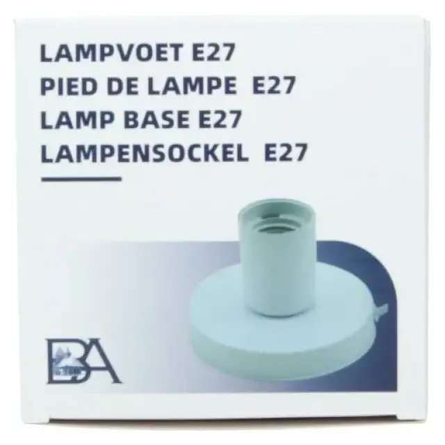 Socket in metal for cross lamp E27 - white