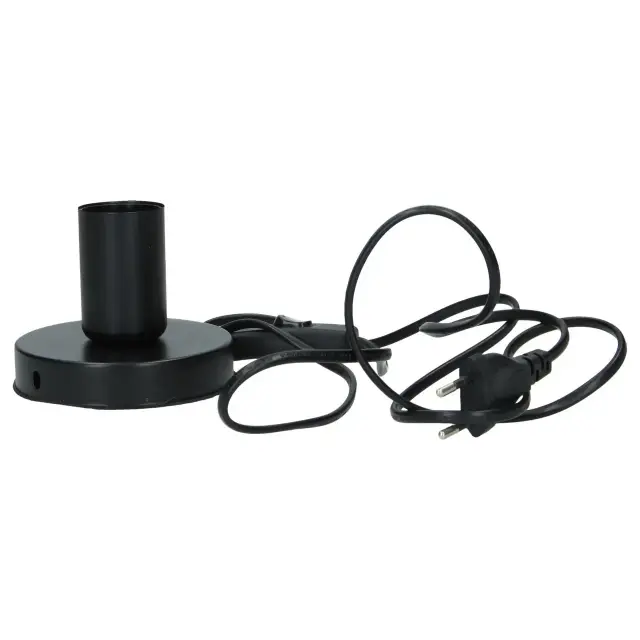 Socket in metal for cross lamp E27 - black