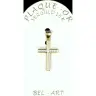 Cross Plated Gold with white strass 20 x 13 mm