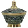 Incense burner H 8 cm Brass blue enameled