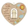Coeur en bois naturel - 12 cm - Mon ange gardien