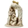 Nativité / grotte en albâtre H 12 cm décor or