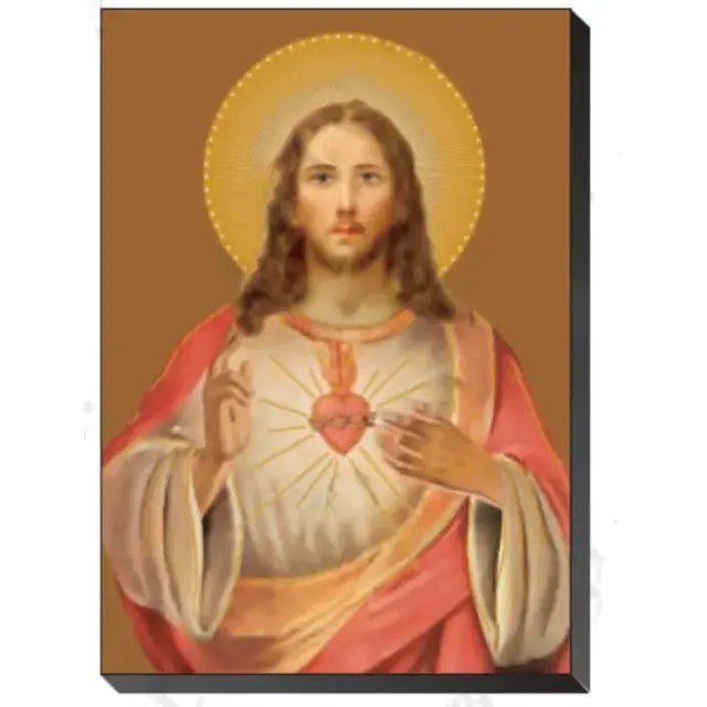 Icon 9.5 X 6.3 cm Sacred Heart