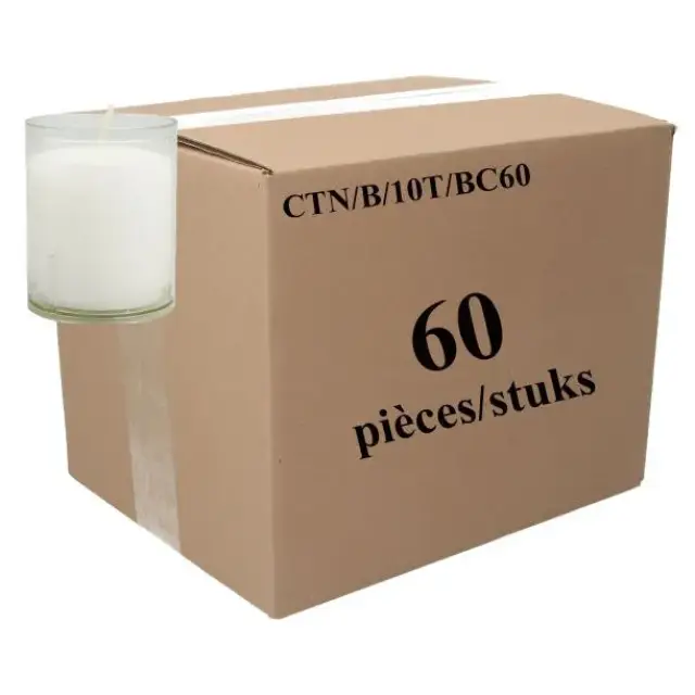 Carton de 60 Bougies 24 H - Transparent