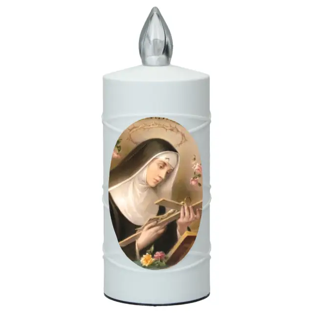 Cemetery lamp Saint Rita with 2 AA batteries included