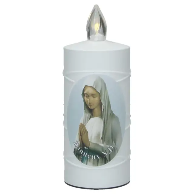 Cemetery lamp Our Lady of Banneux with 2 AA batteries included