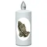 Lampe de cimetière mains priantes avec 2 piles AA incluses