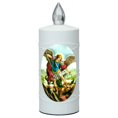Cemetery lamp Saint Michael with 2 AA batteries included