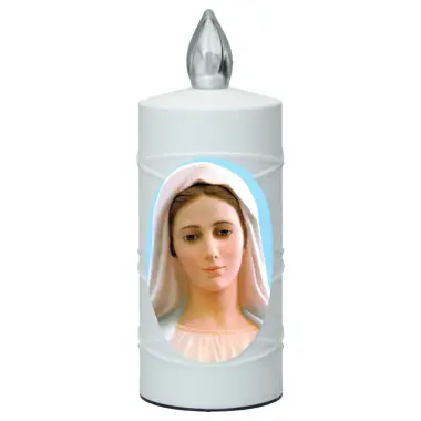 Graflicht wit O.L.V. van Medjugorje met 2 batterijen inbegrepen