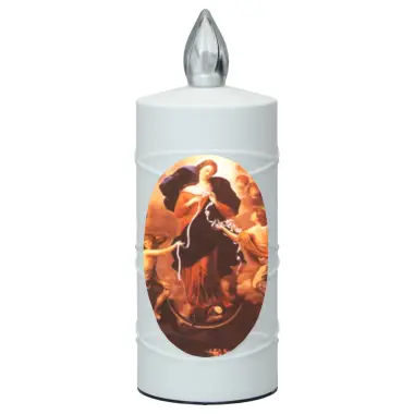 Cemetery lamp Mary, Untier of Knots with 2 AA batteries included