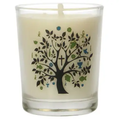 Kaarsje in glas 65 x 50 mm voor de liturgie