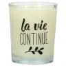 Bougie en verre 65 x 50 mm La vie continue