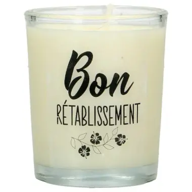 Kaarsje in glas 65 x 50 mm Bon rétablisssement