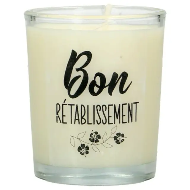 Glass candle 65 x 50 mm with French expression
