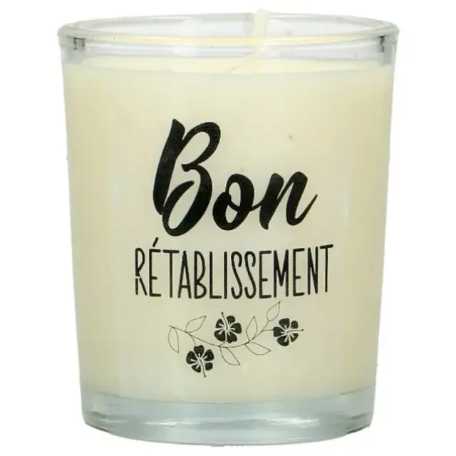 Glass candle 65 x 50 mm with French expression