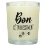 Glass candle 65 x 50 mm with French expression