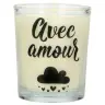 Glass candle 65 x 50 mm with French expression