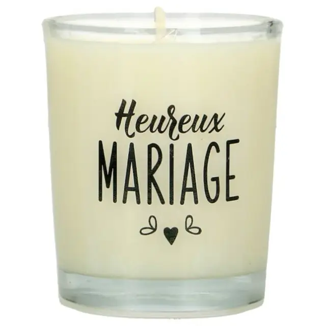 Glass candle 65 x 50 mm with French expression