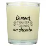 Glass candle 65 x 50 mm with French expression