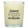 Bougie en verre 65 x 50 mm L'amour trouvera toujours un chemin