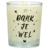 Glass candle 65 x 50 mm with Dutch expression