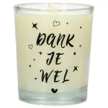 Bougie en verre 65 x 50 mm Dank je wel