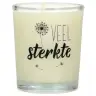 Glass candle 65 x 50 mm with Dutch expression