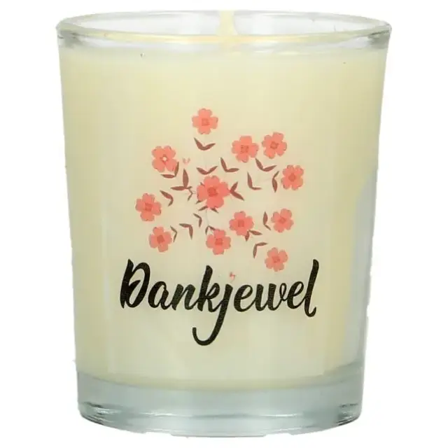 Glass candle 65 x 50 mm with Dutch expression