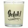 Glass candle 65 x 50 mm with Dutch expression