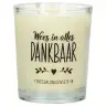 Kaarsje in glas 65 x 50 Wees in alles dankbaar
