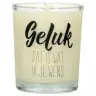 Glass candle 65 x 50 mm with Dutch expression